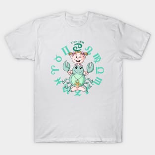 Baby Girl Zodiac Cancer T-Shirt